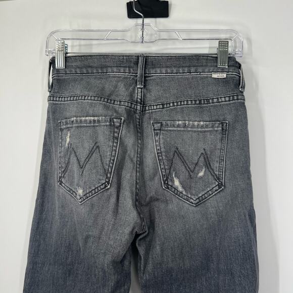 Mother The Insider Step Fray Crop Jeans in Ace of Spades CUT - Picture 6 of 9